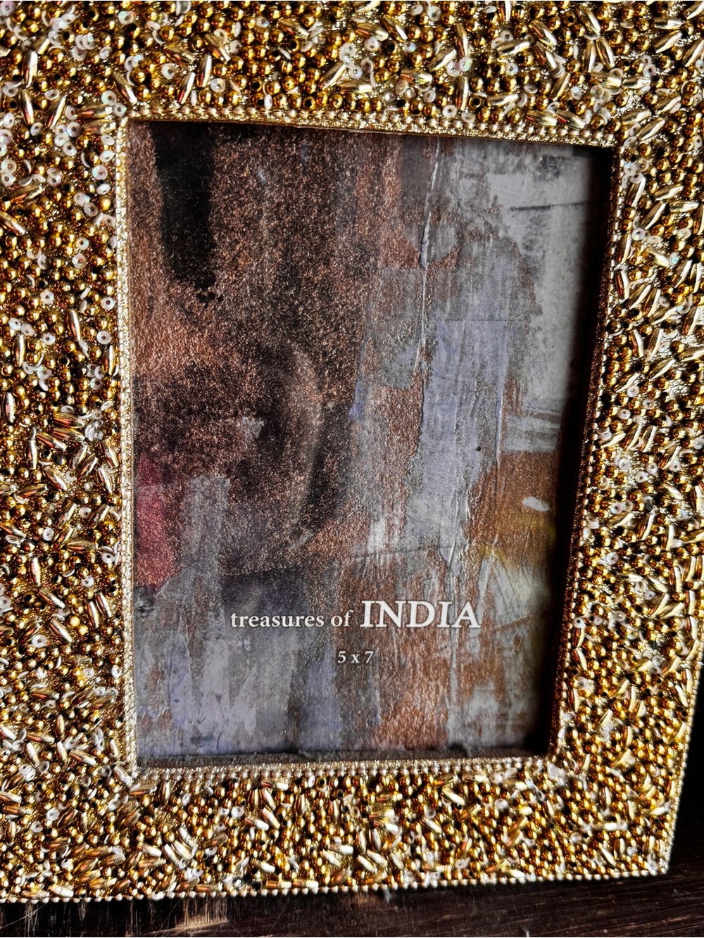 Gold Beaded 5x7 Photo Frame -made in India